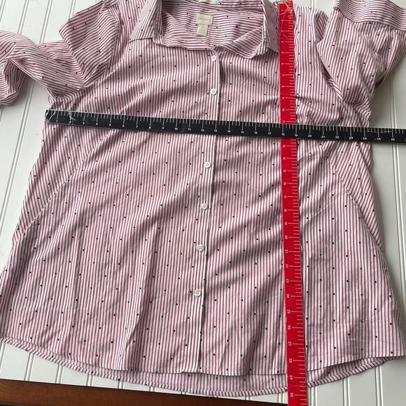 Chico’s Size XXL Pin Striped red white buttondown - Picture 9 of 10